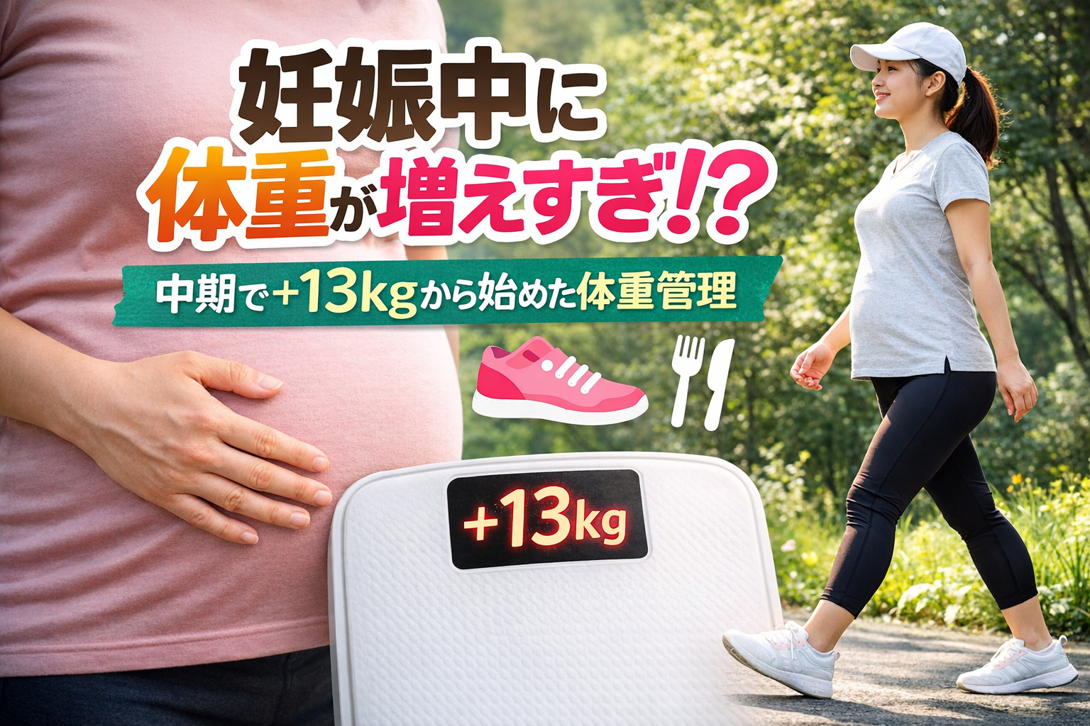 妊娠中の体重が増えすぎた…中期で+13kgから始めた体重コントロール体験談